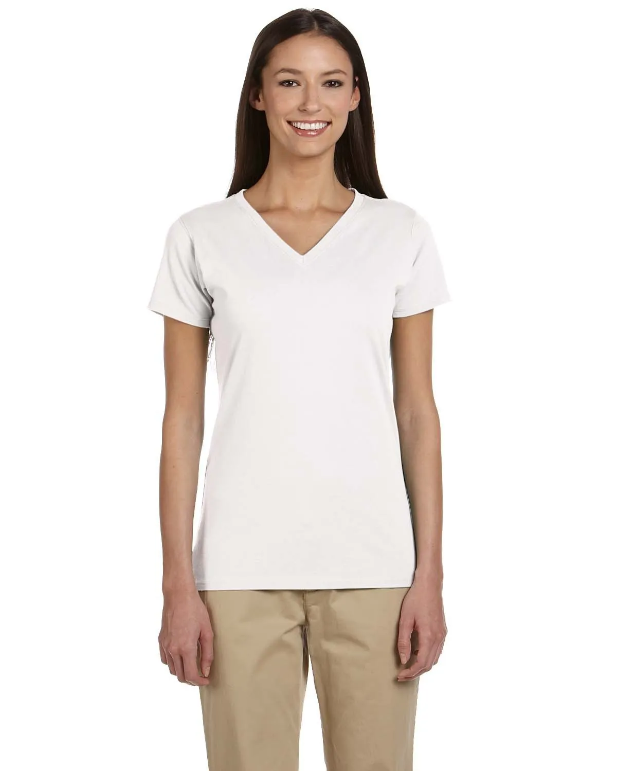 econscious EC3052 Damen 100% Bio-Baumwolle Kurzarm-T-Shirt mit V-Ausschnitt