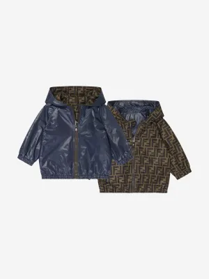 Fendi Baby Boys Reversible FF K-Way Jacke in Blau