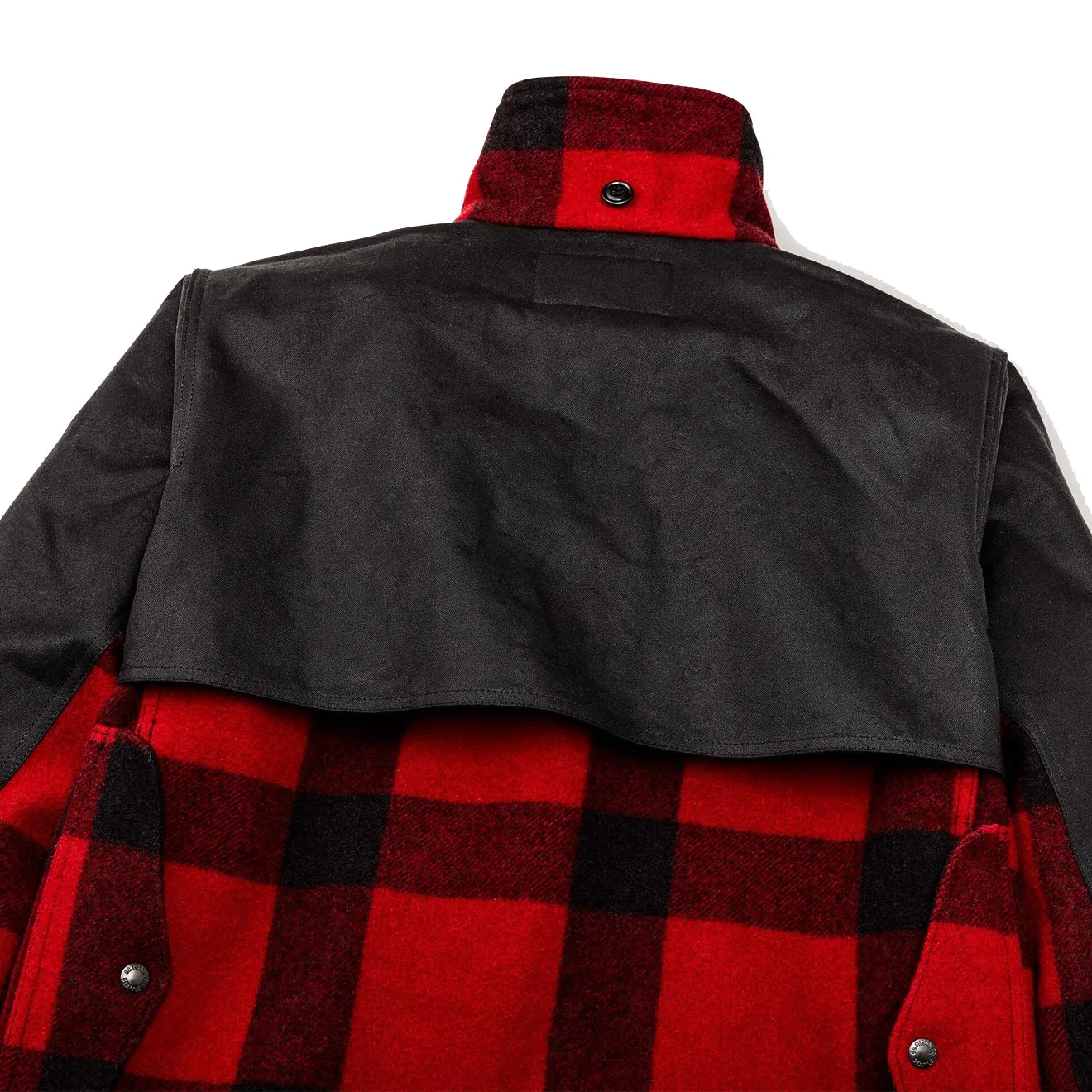 Filson Mackinaw Woll-Doppelmantel Rot Schwarz Klassisches Karo