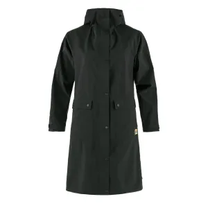 Fjallraven Damen Vardag Regenparka Schwarz