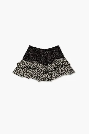 Forever 21 Mädchen Blumenmuster Rock (Kinder) Schwarz/Mehrfarbig Forever 21