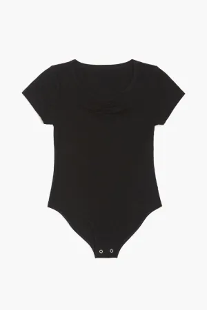 Forever 21 Mädchen Rippenstrick-Body (Kinder) Schwarz Forever 21