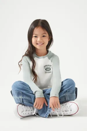 Forever 21 Mädchen Saddleback Raglan T-Shirt (Kinder) Creme/Mehrfarbig Forever 21