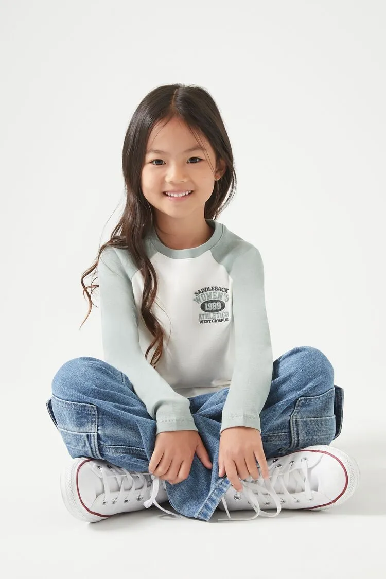 Forever 21 Mädchen Saddleback Raglan T-Shirt (Kinder) Creme/Mehrfarbig Forever 21