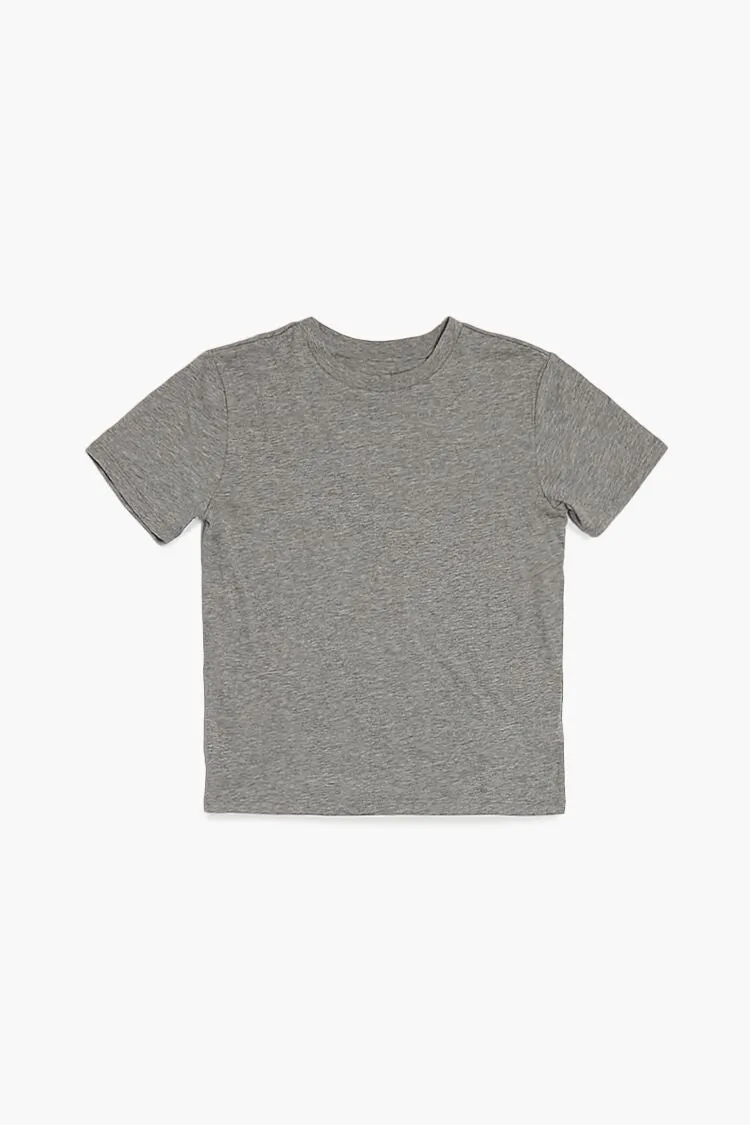 Forever 21 Kids Baumwoll-Rundhals-T-Shirt (Mädchen   Jungen) Heather Grau Forever 21