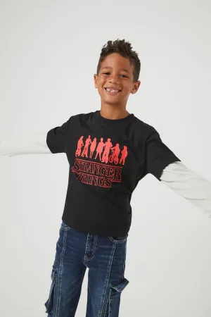 Forever 21 Kids Stranger Things Kombi-T-Shirt (Mädchen   Jungen) Schwarz/Mehrfarbig Forever 21