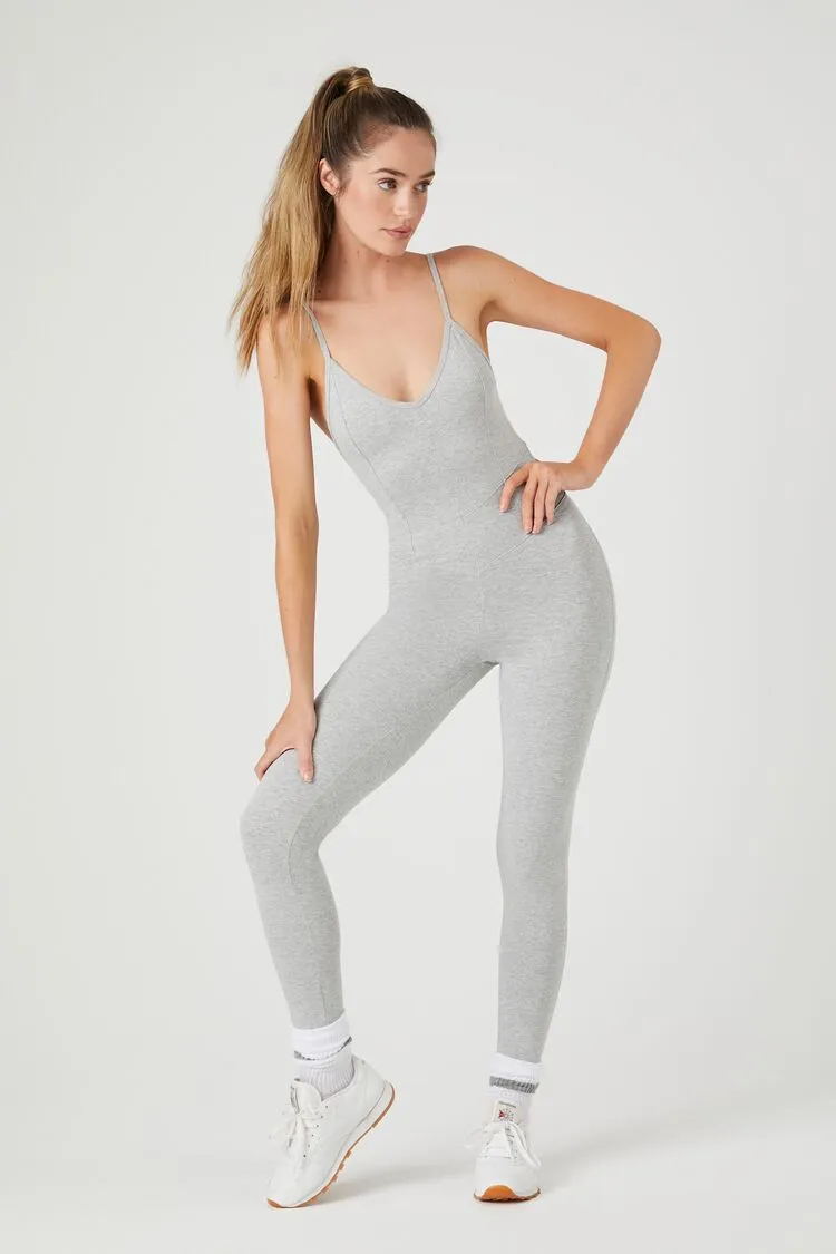 Forever 21 Damen Active Heathered Cami Jumpsuit Heather Grau Forever 21