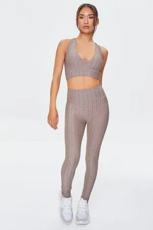Forever 21 Damen Active Honeycomb Leggings in Taube