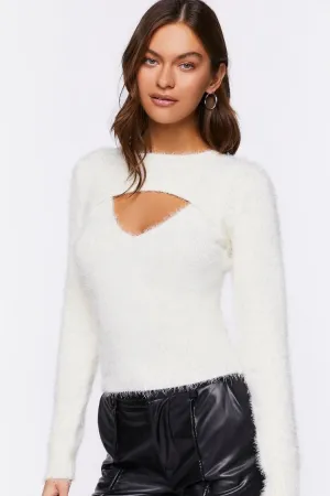 Forever 21 Damen Fuzzy Cami & Bolero Set Vanille Forever 21