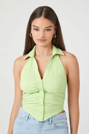 Forever 21 Damen Rüschen-Haltertop Pistazie Forever 21