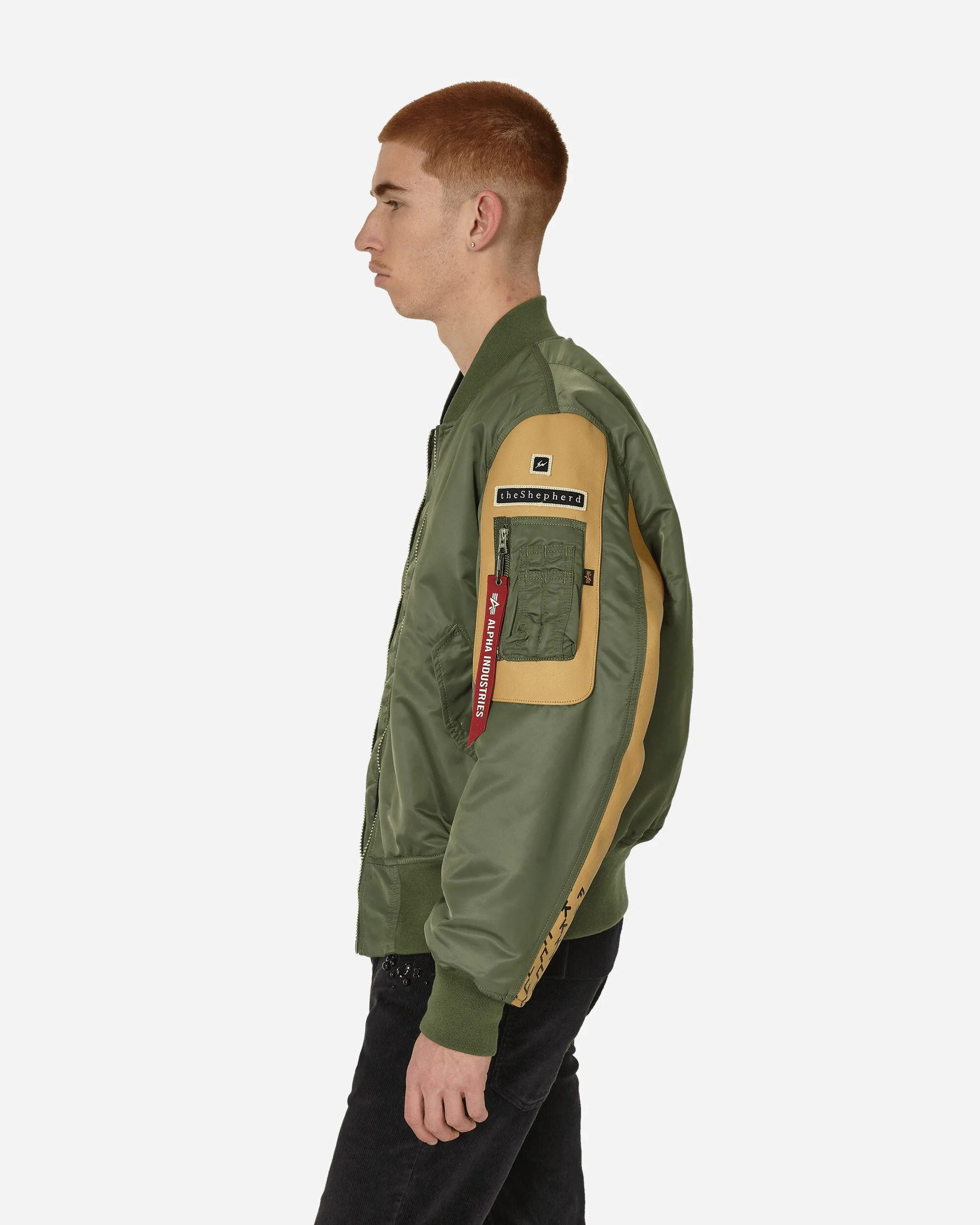 fragment design x Alpha Industries Nylon MA-1 Jacke Khaki
