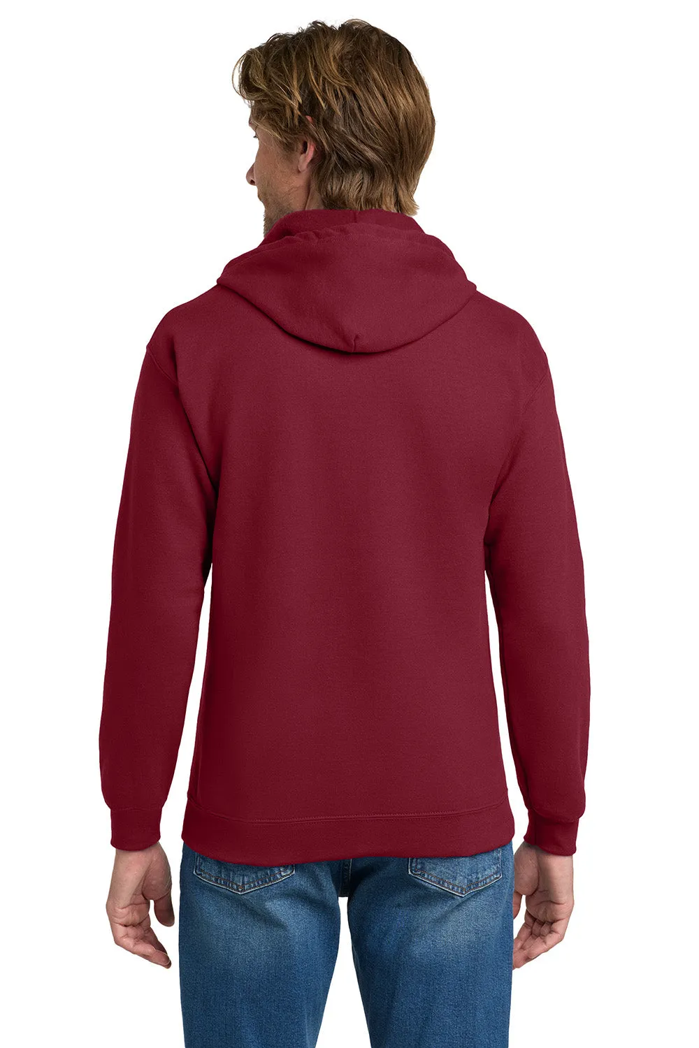 Gildan Herren Pullover mit Kapuze, pillenresistent, vollständig mit Reißverschluss und Taschen - Kardinalrot