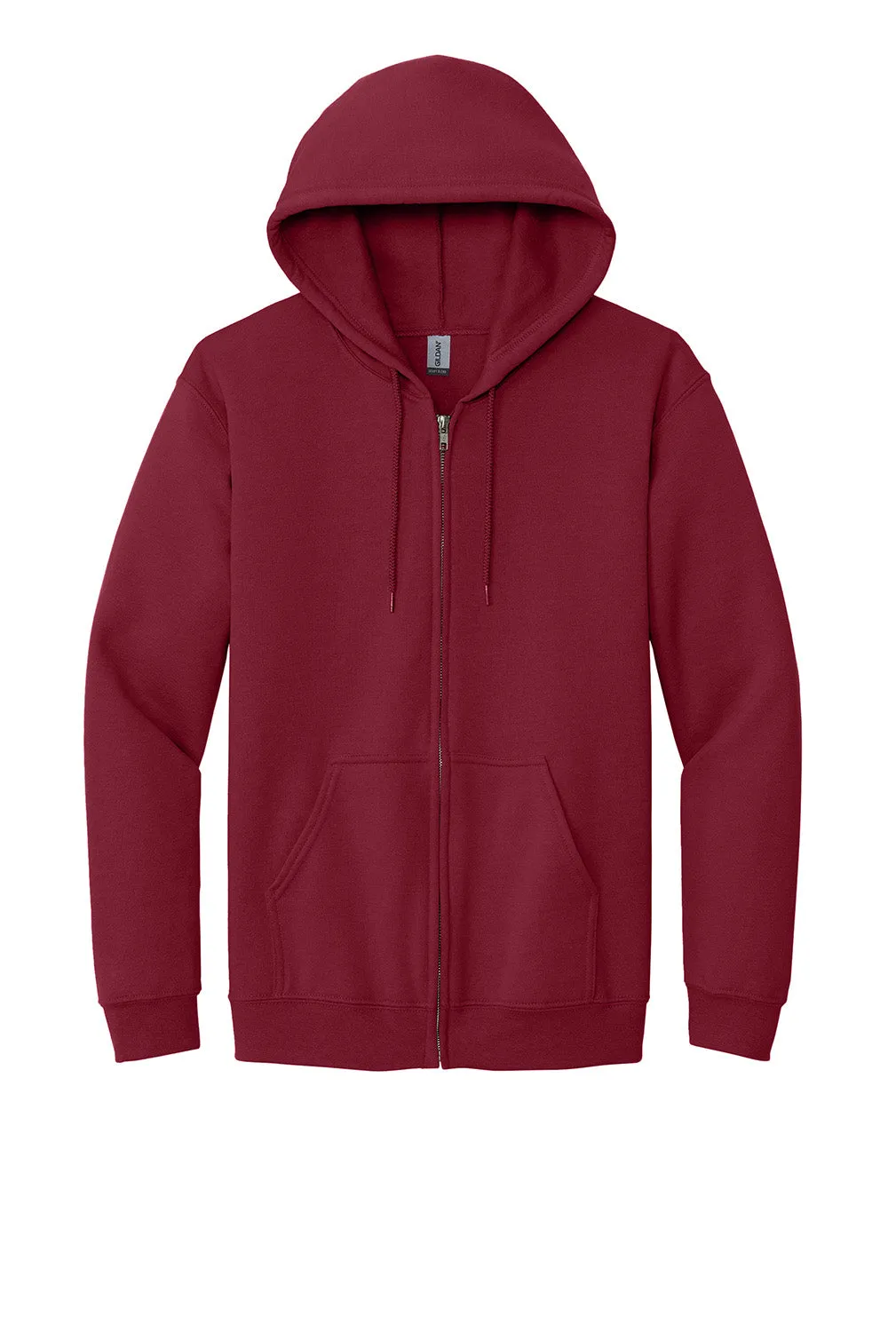 Gildan Herren Pullover mit Kapuze, pillenresistent, vollständig mit Reißverschluss und Taschen - Kardinalrot