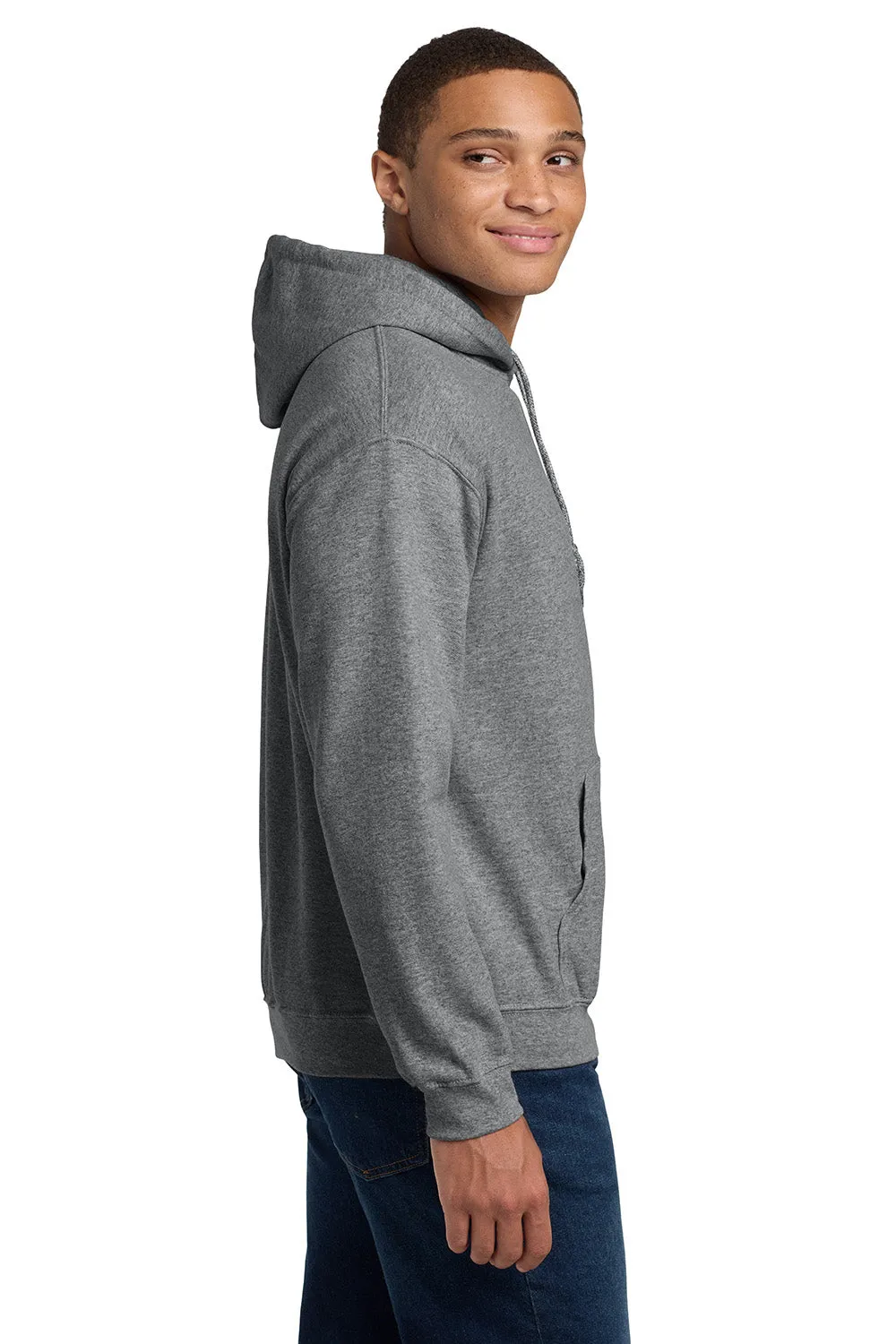Gildan Herren Kapuzenpullover mit pillenresistentem Material und Beuteltasche - Heather Graphitgrau