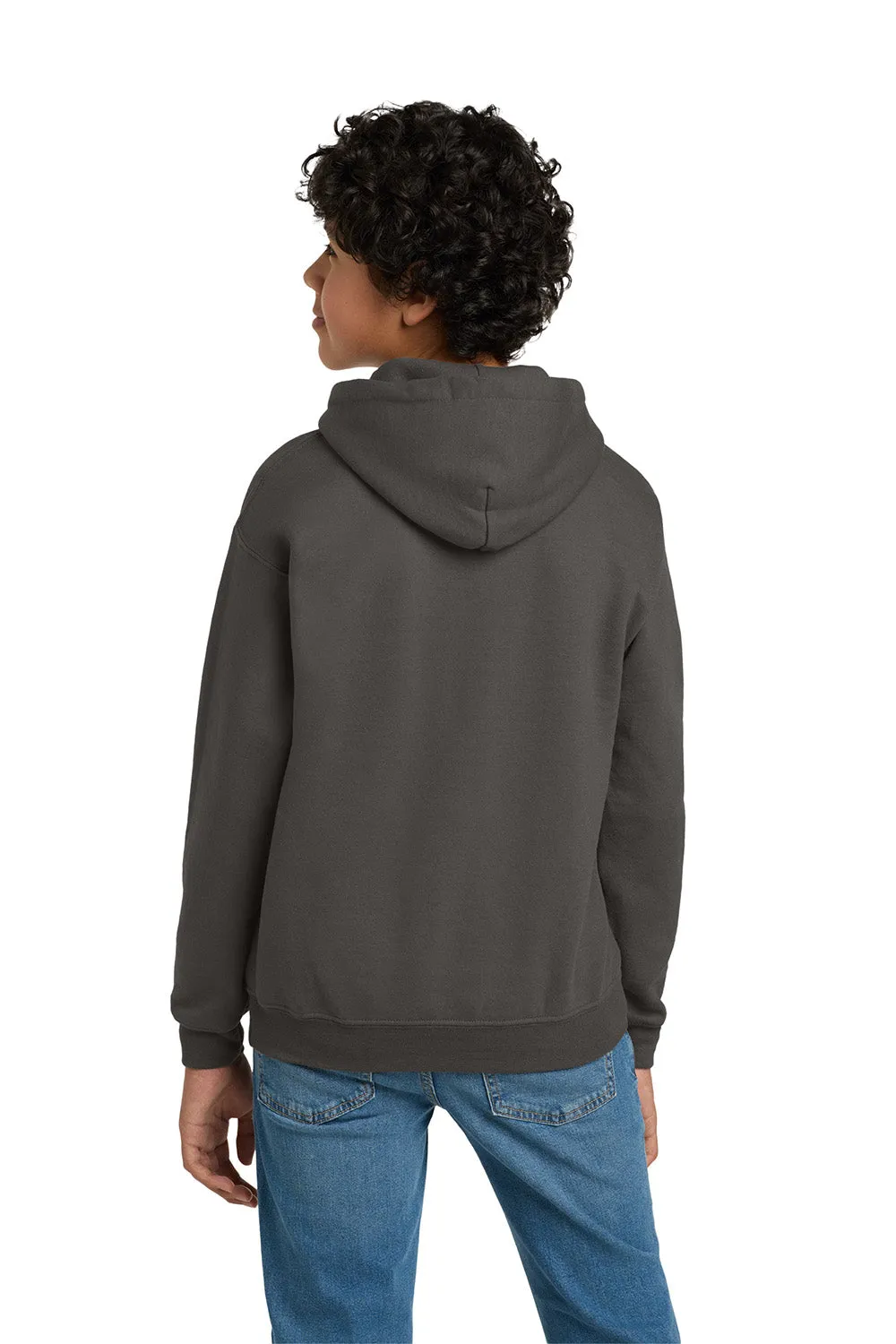 Gildan Jugendliche Pillenresistente Kapuzenpullover Hoodie mit Beuteltasche - Kohlegrau