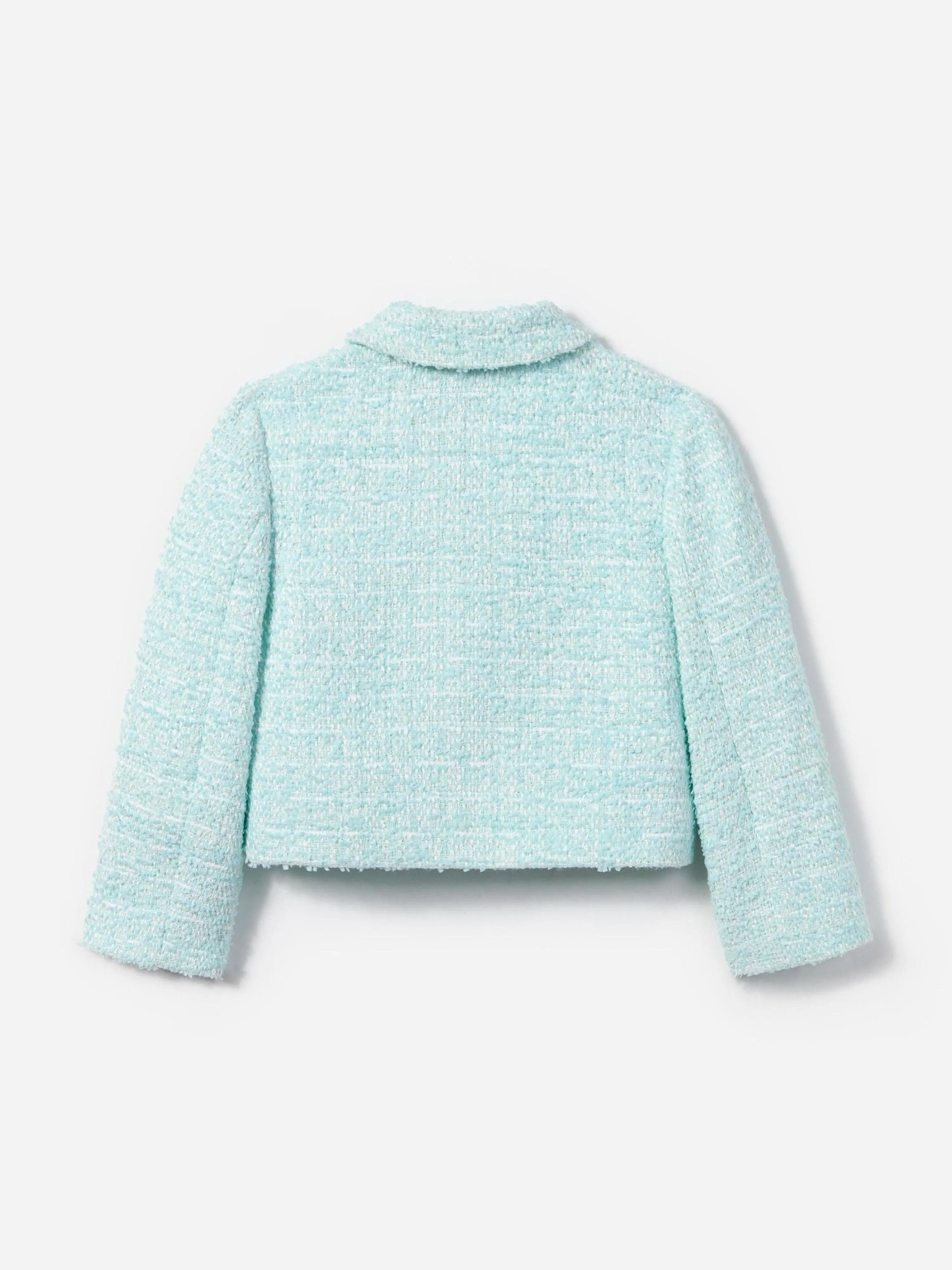 Mädchen Bouclé Blumen Pailletten Jacke in Blau