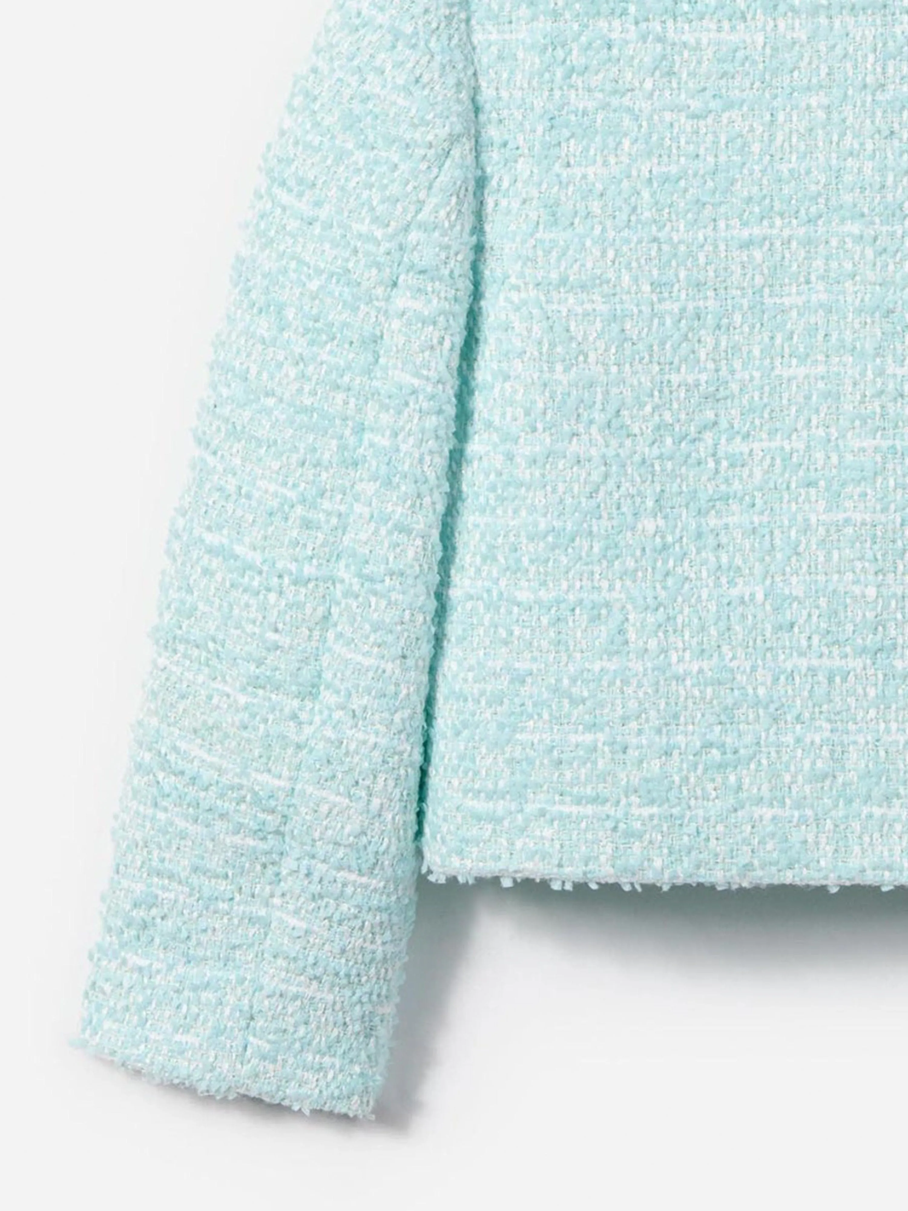 Mädchen Bouclé Blumen Pailletten Jacke in Blau