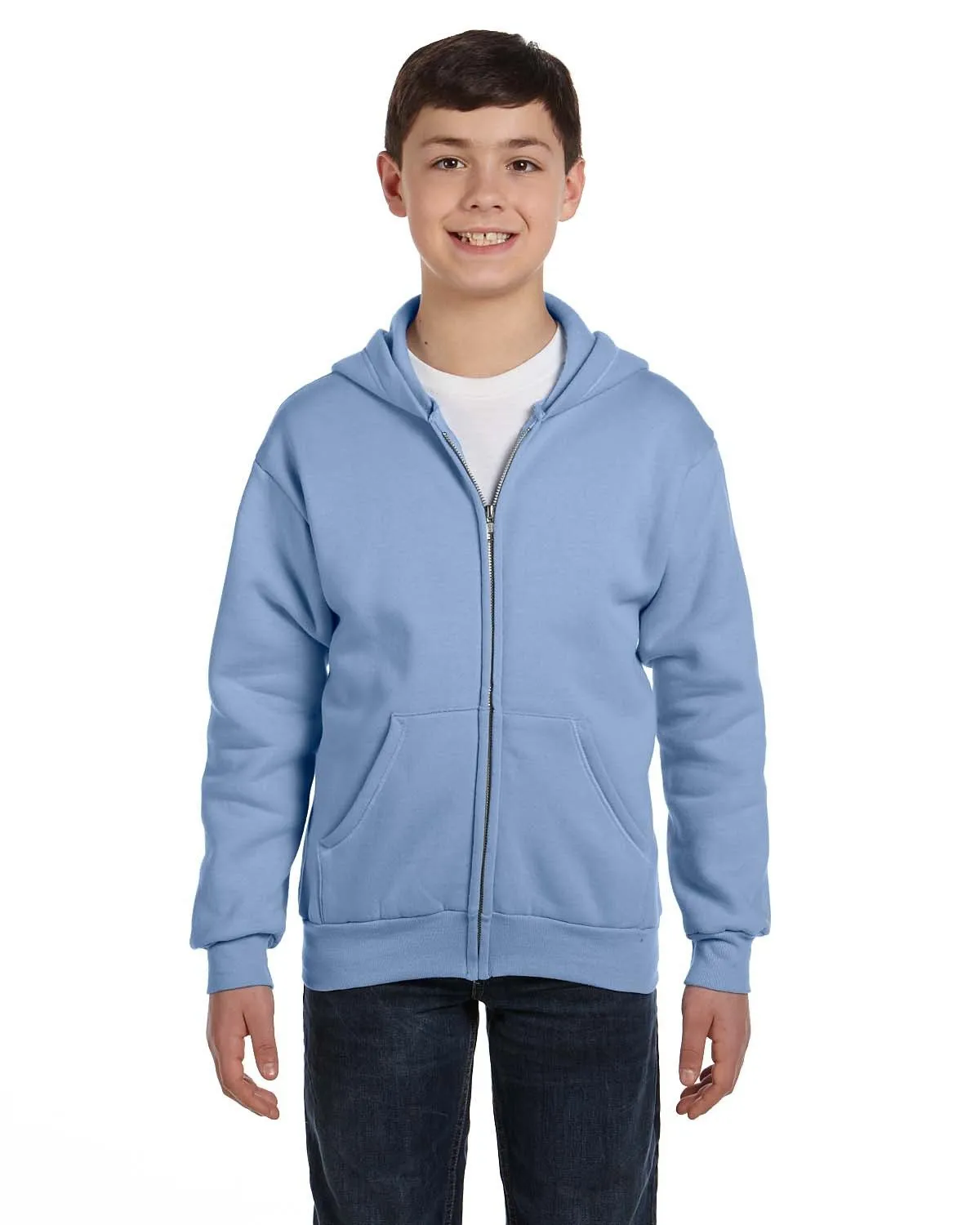 Hanes P480 Jugend EcoSmart 50/50 Kapuzenpullover mit Reißverschluss