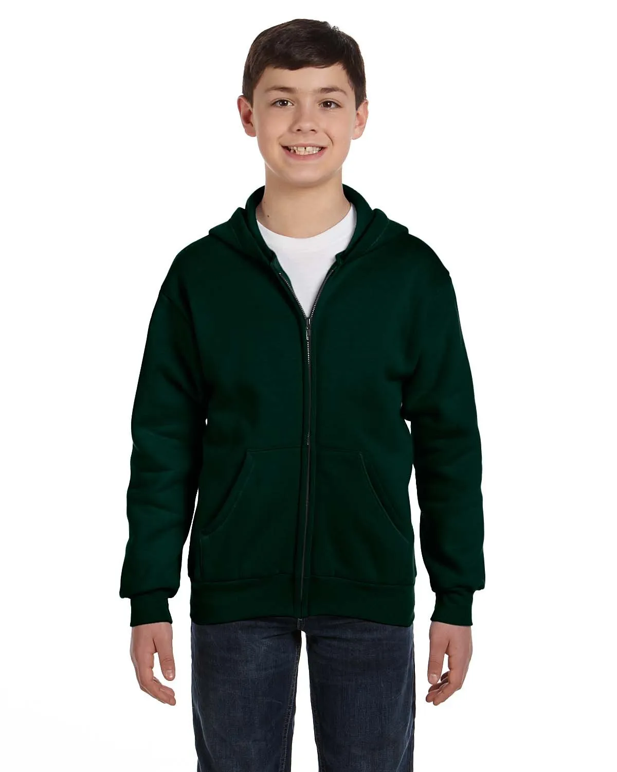 Hanes P480 Jugend EcoSmart 50/50 Kapuzenpullover mit Reißverschluss