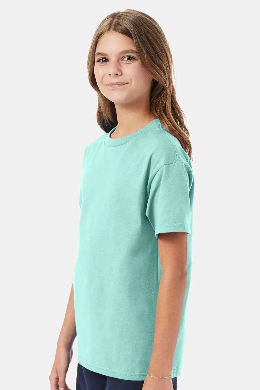 Hanes Youth ComfortSoft Kurzarm T-Shirt mit Rundhalsausschnitt - Frisches Minzgrün