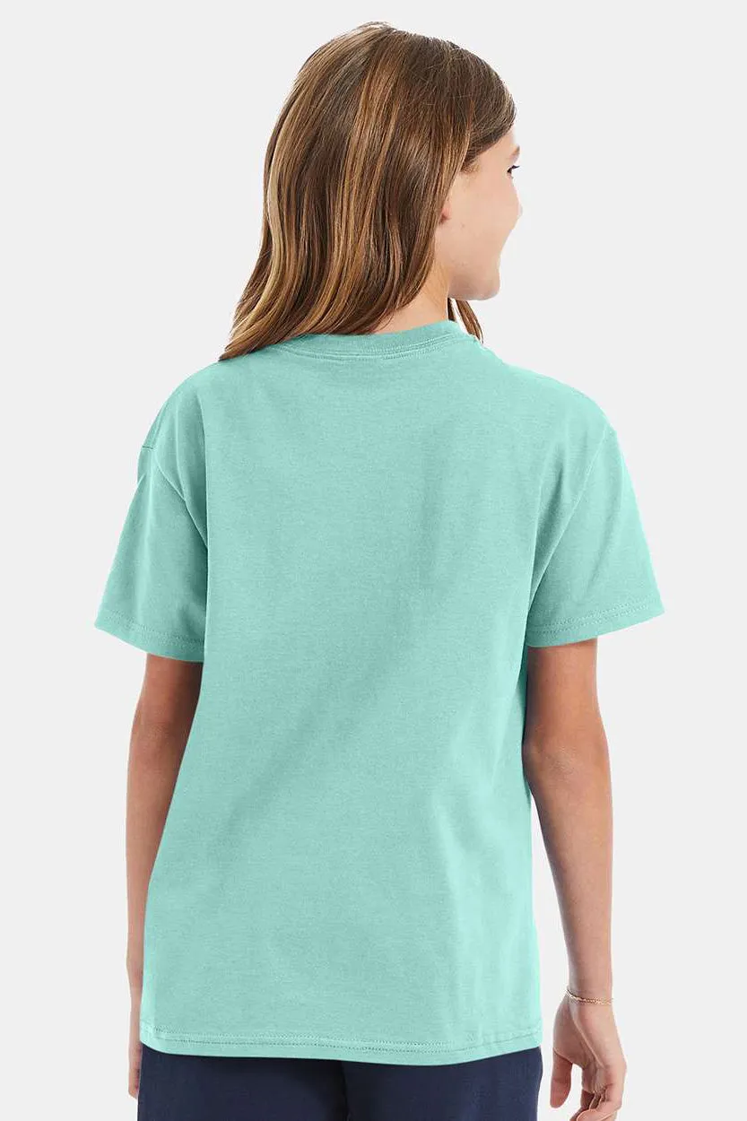 Hanes Youth ComfortSoft Kurzarm T-Shirt mit Rundhalsausschnitt - Frisches Minzgrün