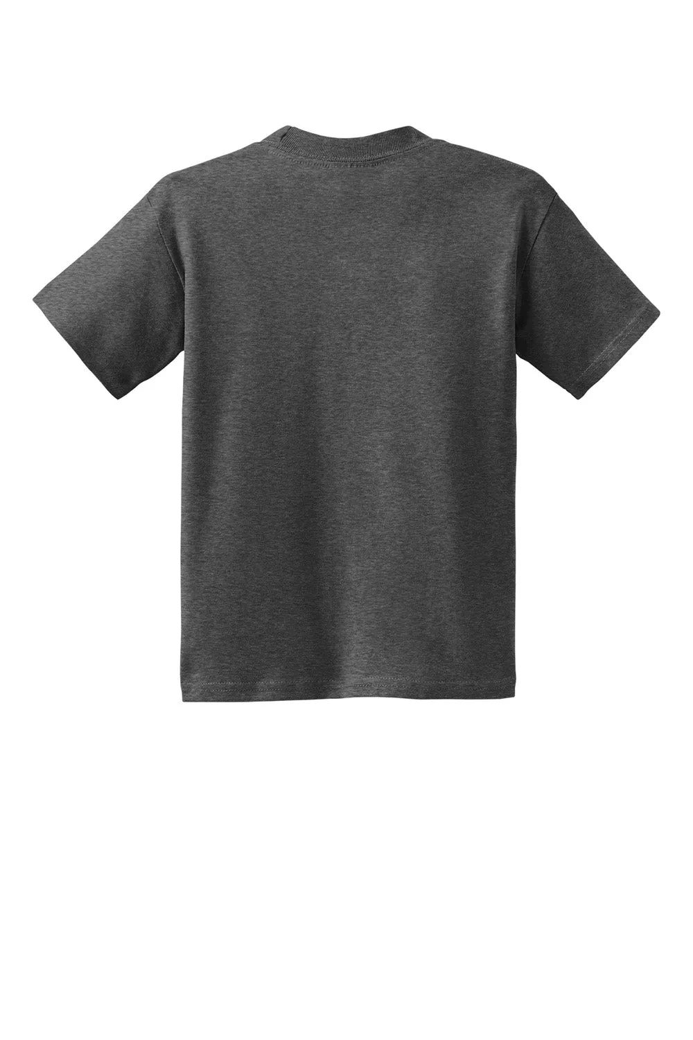 Hanes Youth EcoSmart Kurzarm-Rundhals-T-Shirt - Meliertes Charcoal Grau