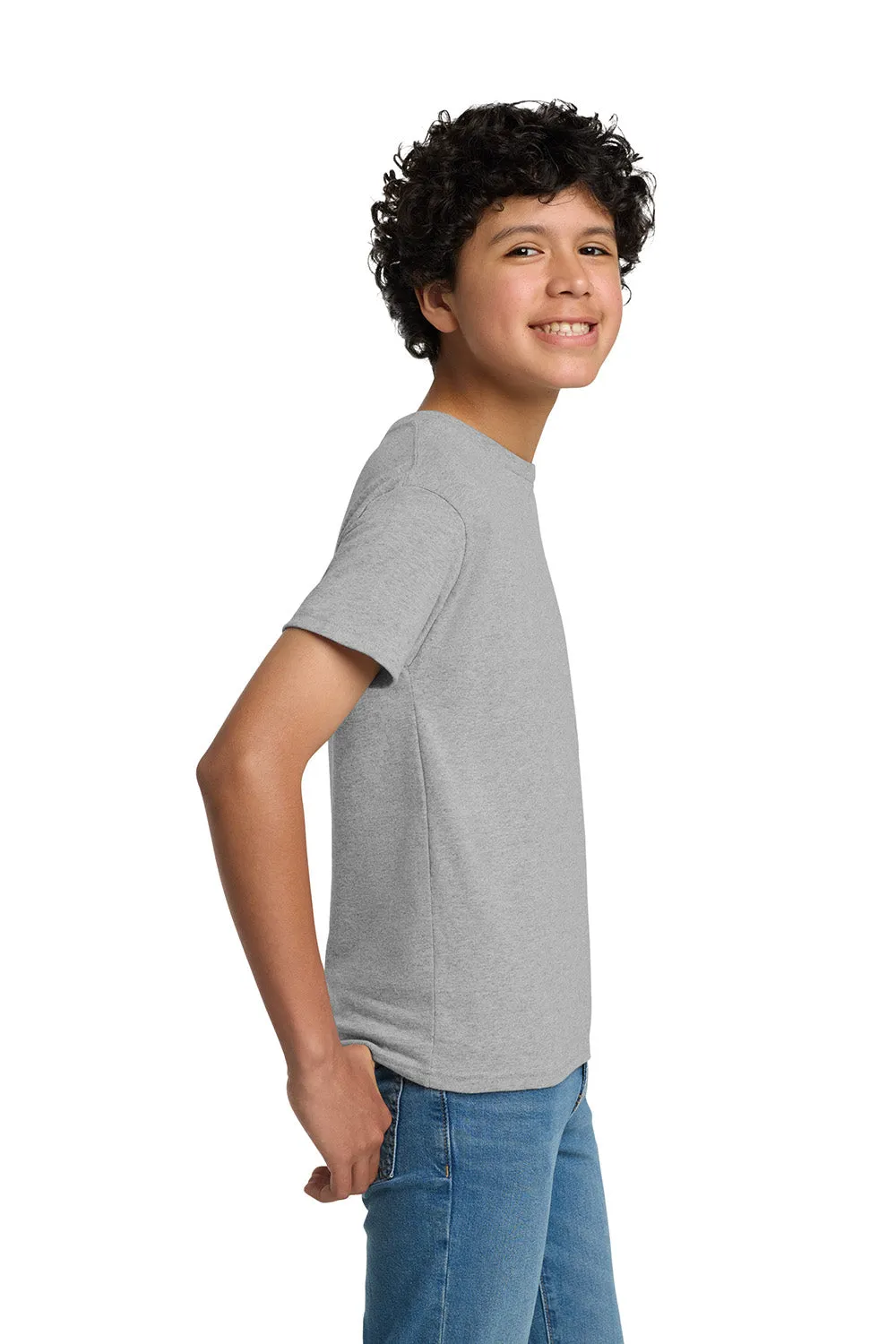 Hanes Youth EcoSmart Kurzarm-Rundhals-T-Shirt - Hellstahlgrau