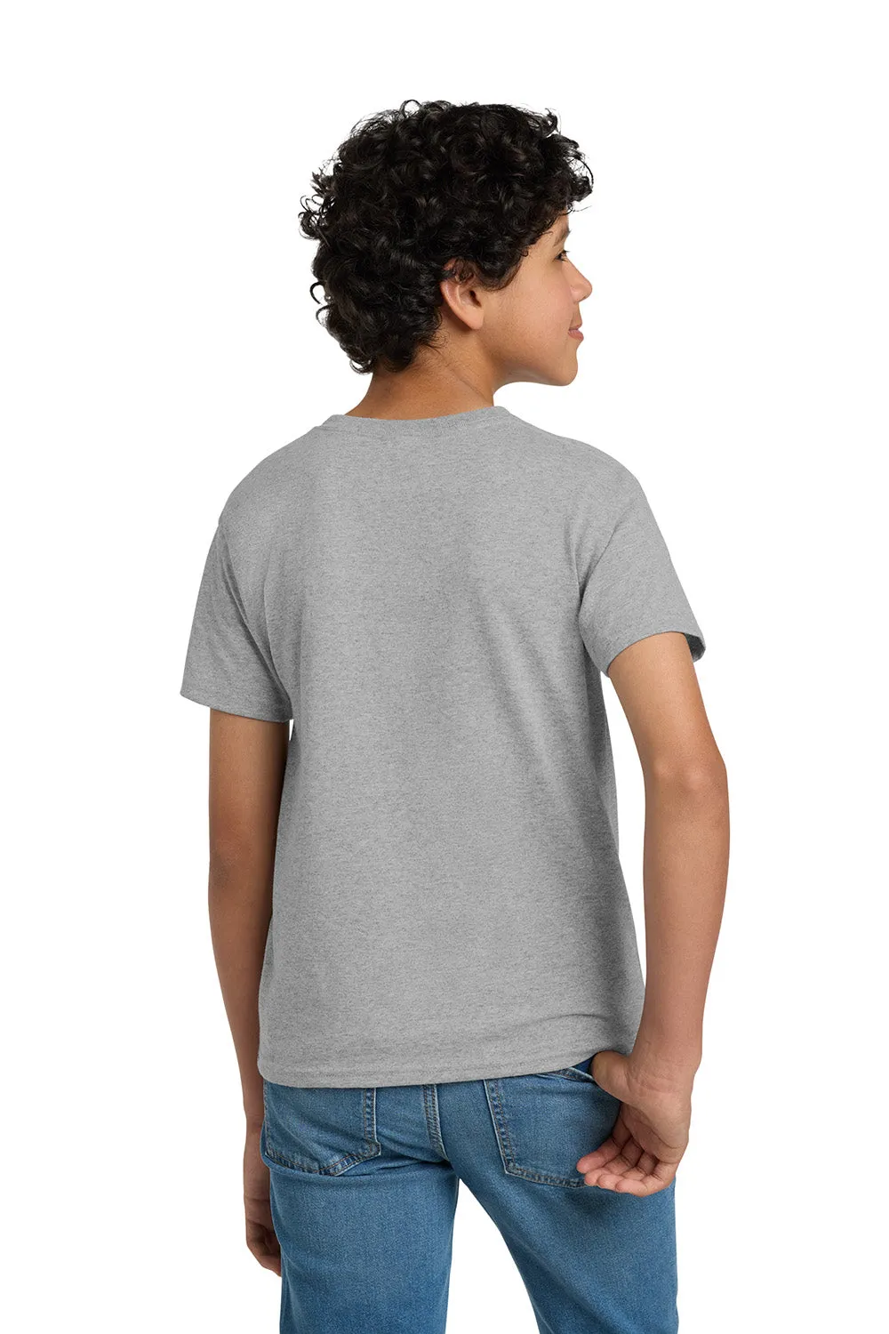 Hanes Youth EcoSmart Kurzarm-Rundhals-T-Shirt - Hellstahlgrau