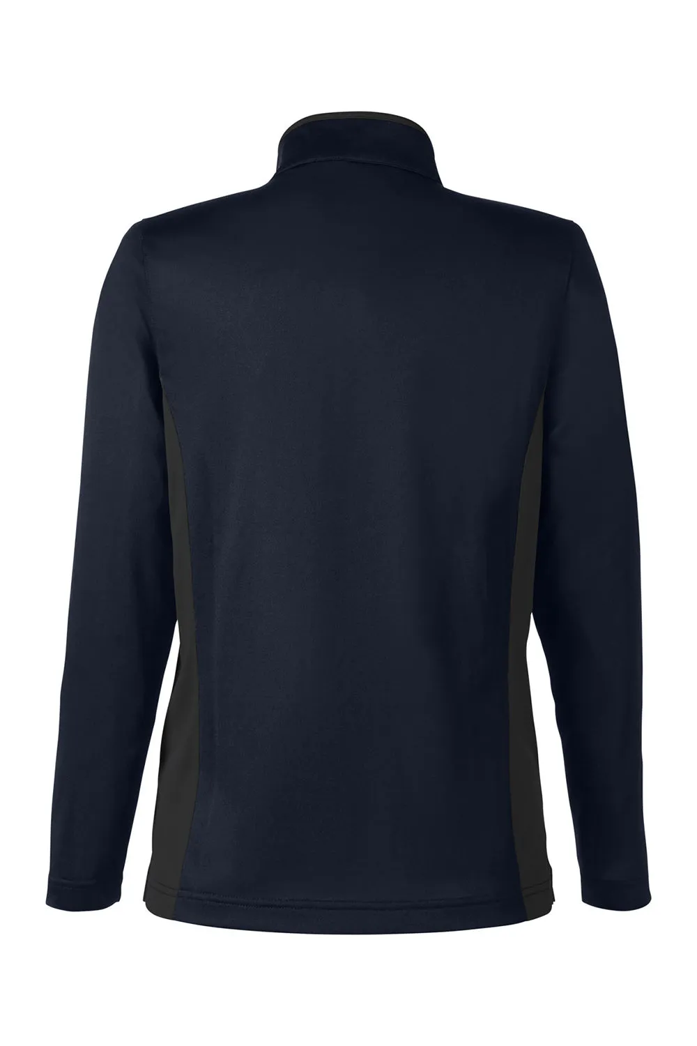 Harriton Damen Flash Performance Feuchtigkeitstransportierendes Colorblock 1/4-Zip Sweatshirt - Dunkelmarineblau/Dunkelschiefergrau