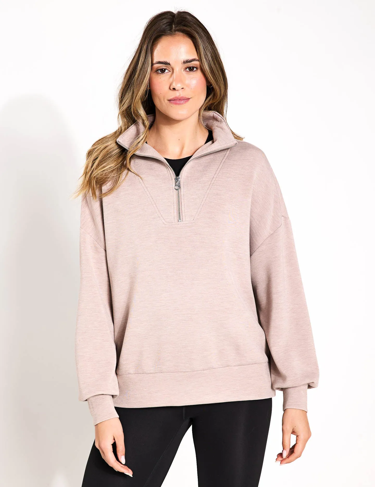 Hawley Half-Zip Sweatshirt - Taupe Marl