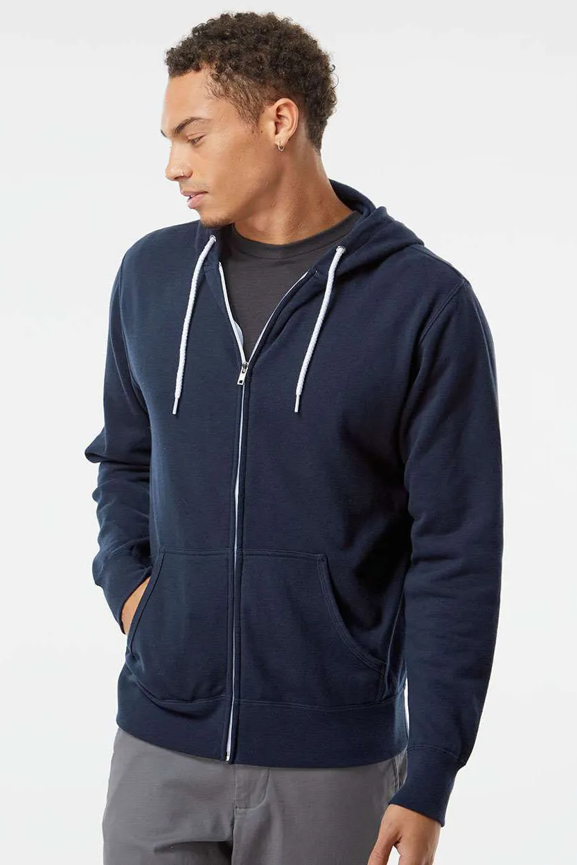 Independent Trading Company Herren Kapuzenpullover mit Reißverschluss und Taschen - Klassisches Marineblau