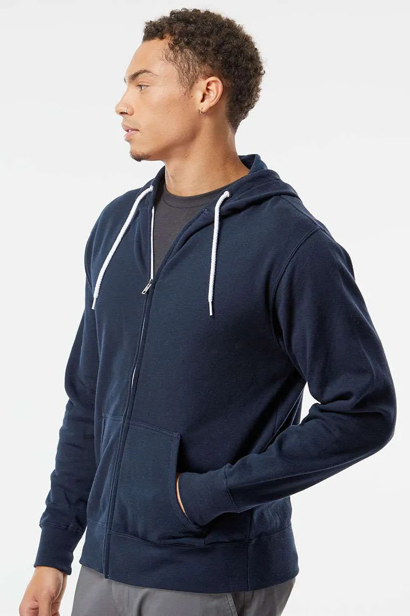 Independent Trading Company Herren Kapuzenpullover mit Reißverschluss und Taschen - Klassisches Marineblau