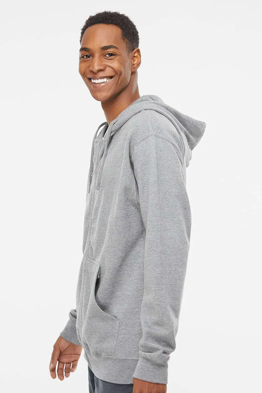 Independent Trading Company Herren Kapuzenpullover mit Reißverschluss und Taschen - Heather Grau
