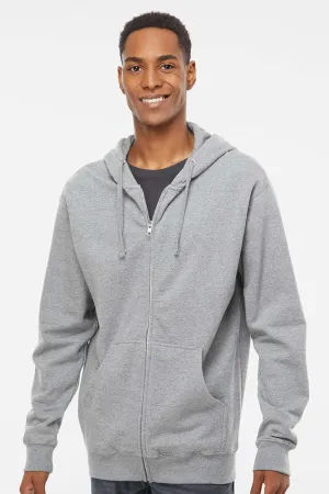 Independent Trading Company Herren Kapuzenpullover mit Reißverschluss und Taschen - Heather Grau