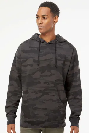 Independent Trading Company Herren Kapuzenpullover Hoodie mit Kangaroo-Tasche - Schwarz Camo