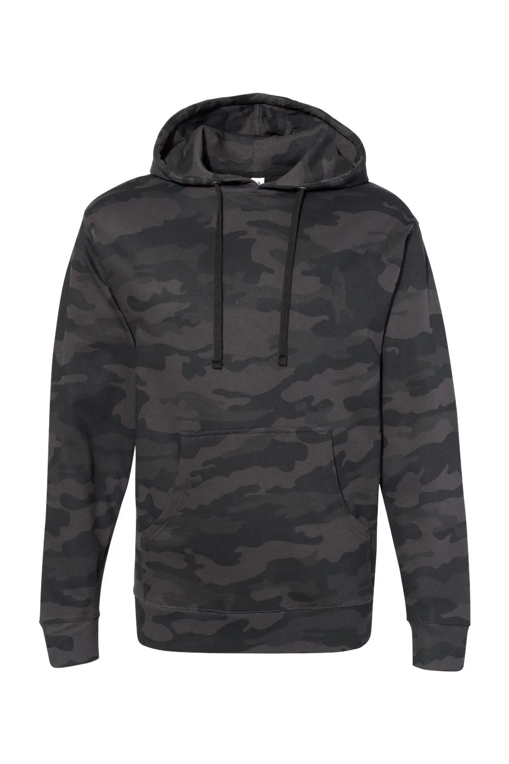 Independent Trading Company Herren Kapuzenpullover Hoodie mit Kangaroo-Tasche - Schwarz Camo