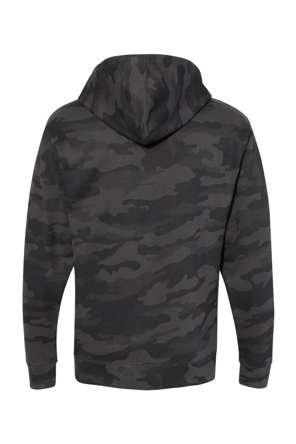 Independent Trading Company Herren Kapuzenpullover Hoodie mit Kangaroo-Tasche - Schwarz Camo