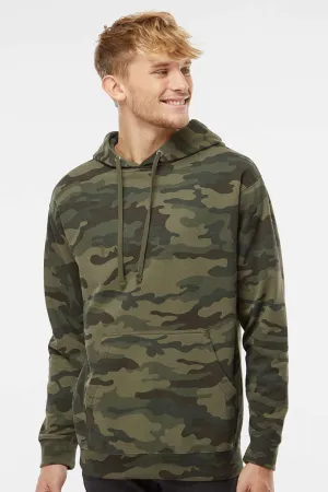 Independent Trading Company Herren Kapuzenpullover Hoodie mit Kangaroo-Tasche - Waldgrün Camo