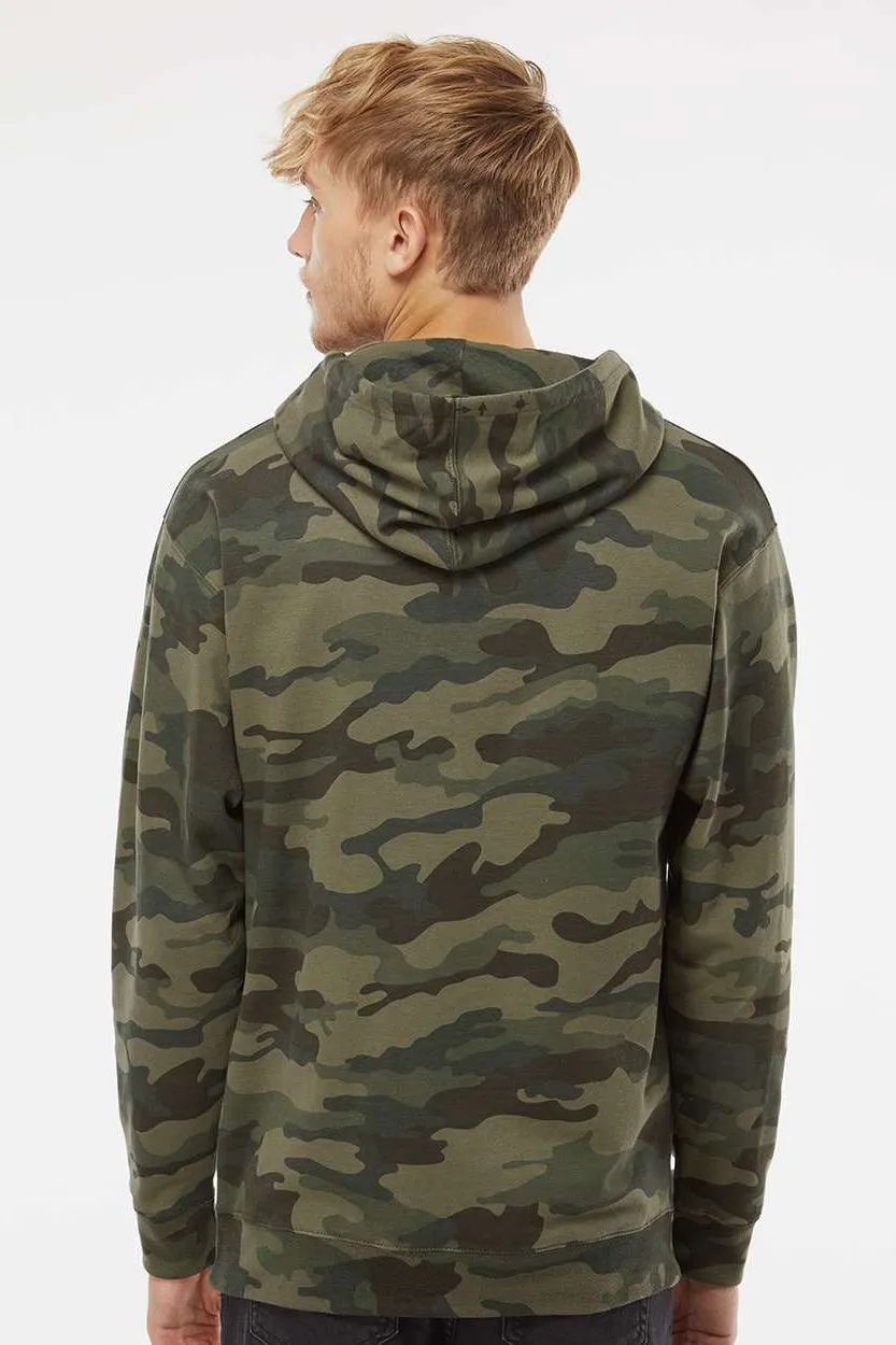 Independent Trading Company Herren Kapuzenpullover Hoodie mit Kangaroo-Tasche - Waldgrün Camo