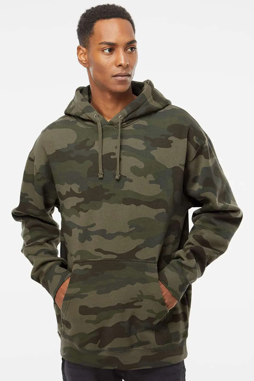 Independent Trading Company Herren Kapuzenpullover Hoodie mit Kangaroo-Tasche - Waldgrün Camo