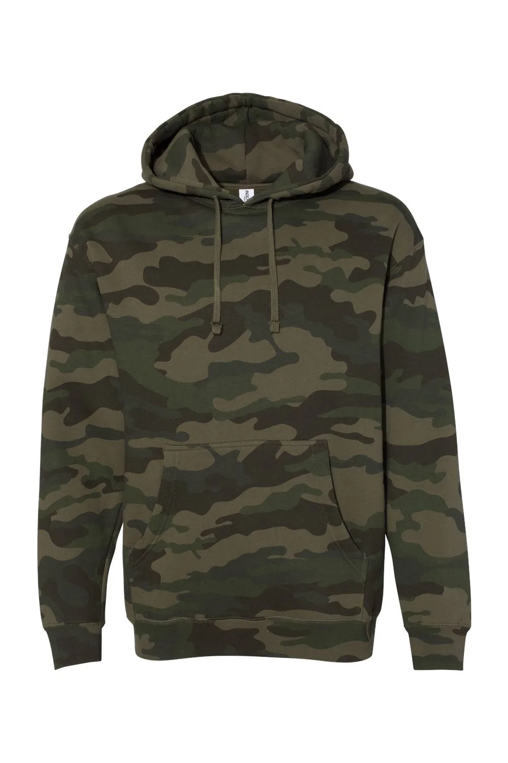Independent Trading Company Herren Kapuzenpullover Hoodie mit Kangaroo-Tasche - Waldgrün Camo