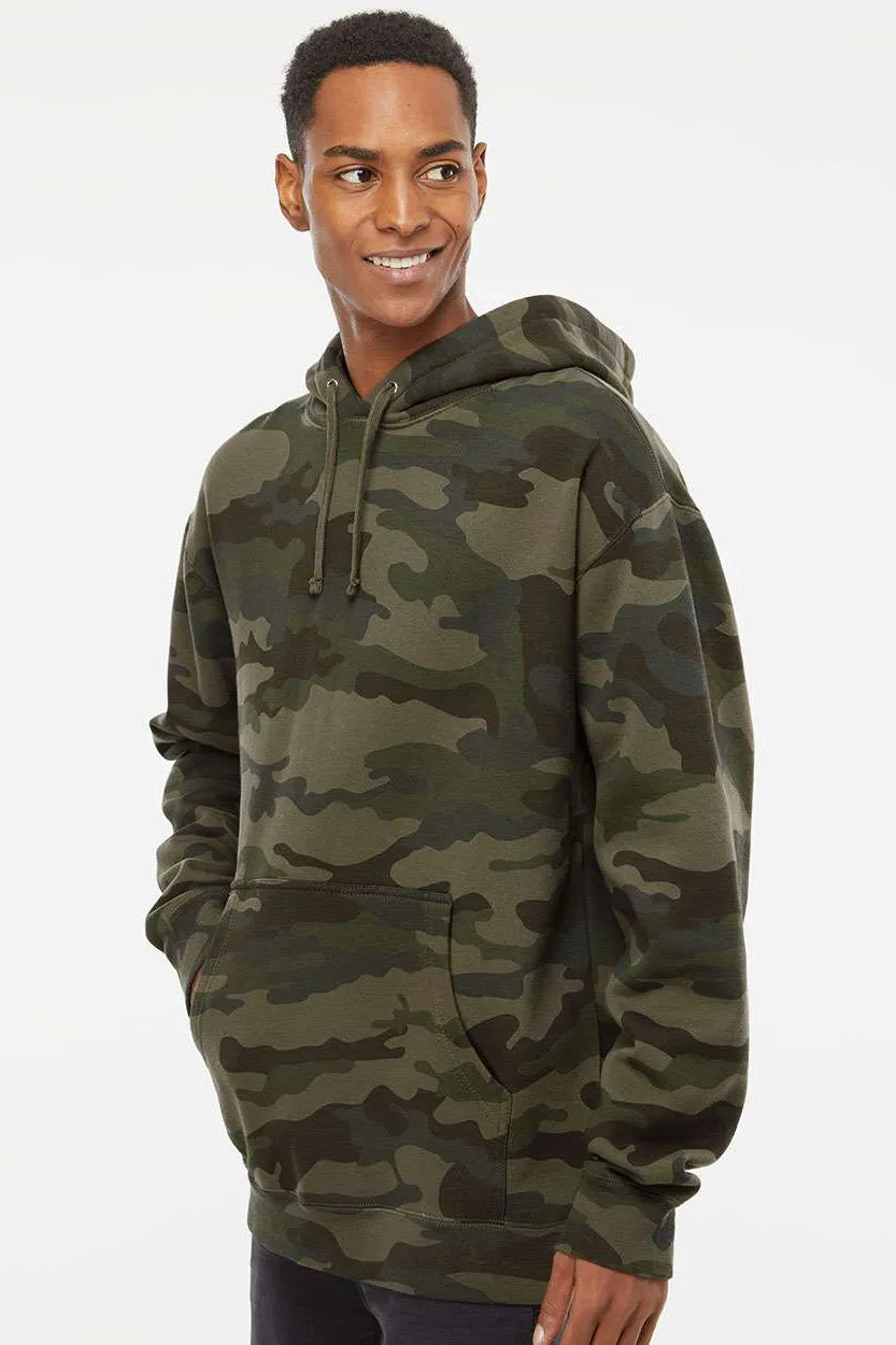 Independent Trading Company Herren Kapuzenpullover Hoodie mit Kangaroo-Tasche - Waldgrün Camo
