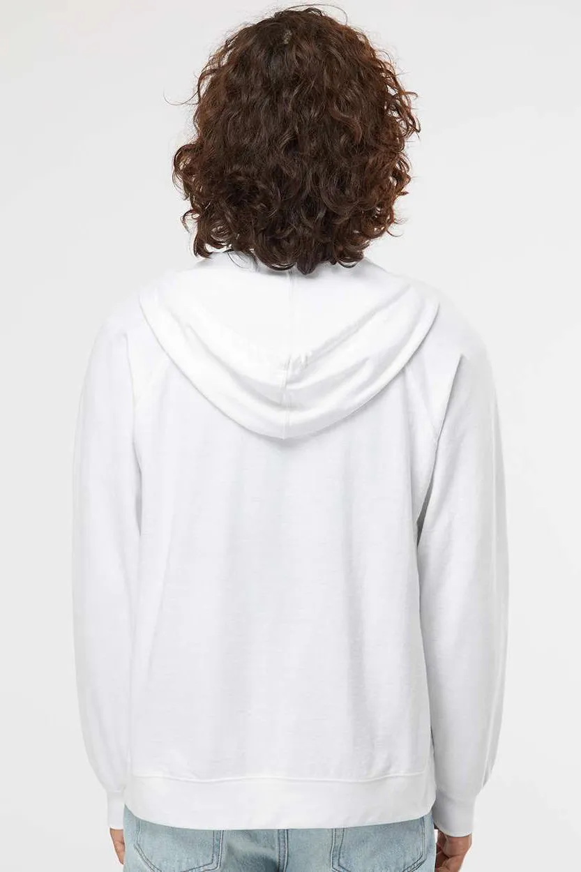 Independent Trading Company Herren Icon Loopback Terry Full-Zip Kapuzenpullover mit Taschen - Weiß