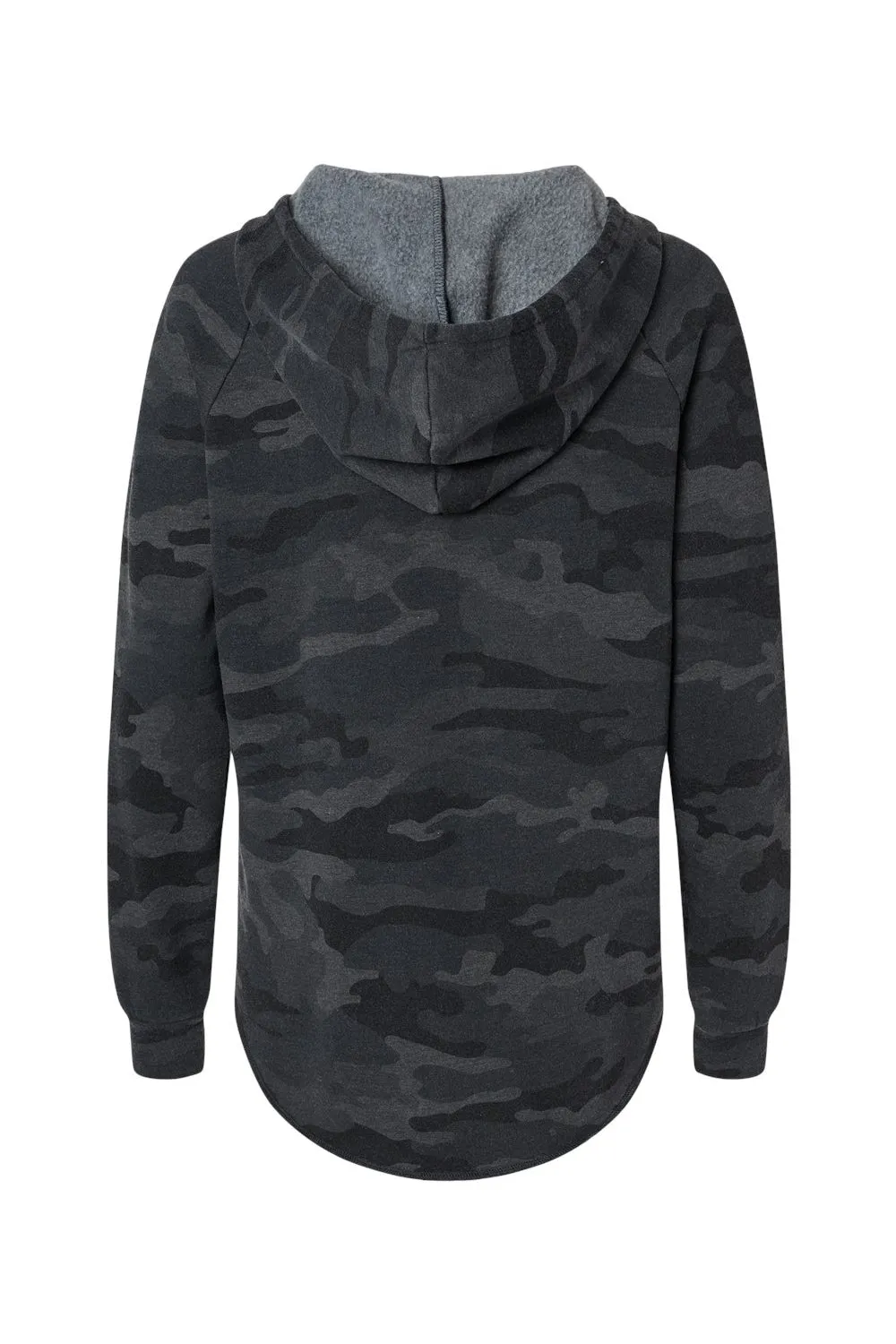 Independent Trading Company Damen California Wave Wash Kapuzenpullover Hoodie - Heather Black Camo