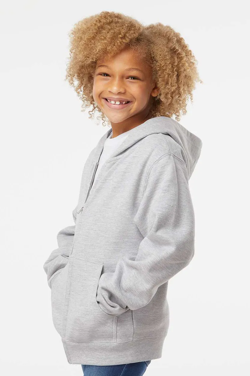 Independent Trading Company Jugendliche Kapuzenpullover mit Reißverschluss und Taschen - Heather Grau