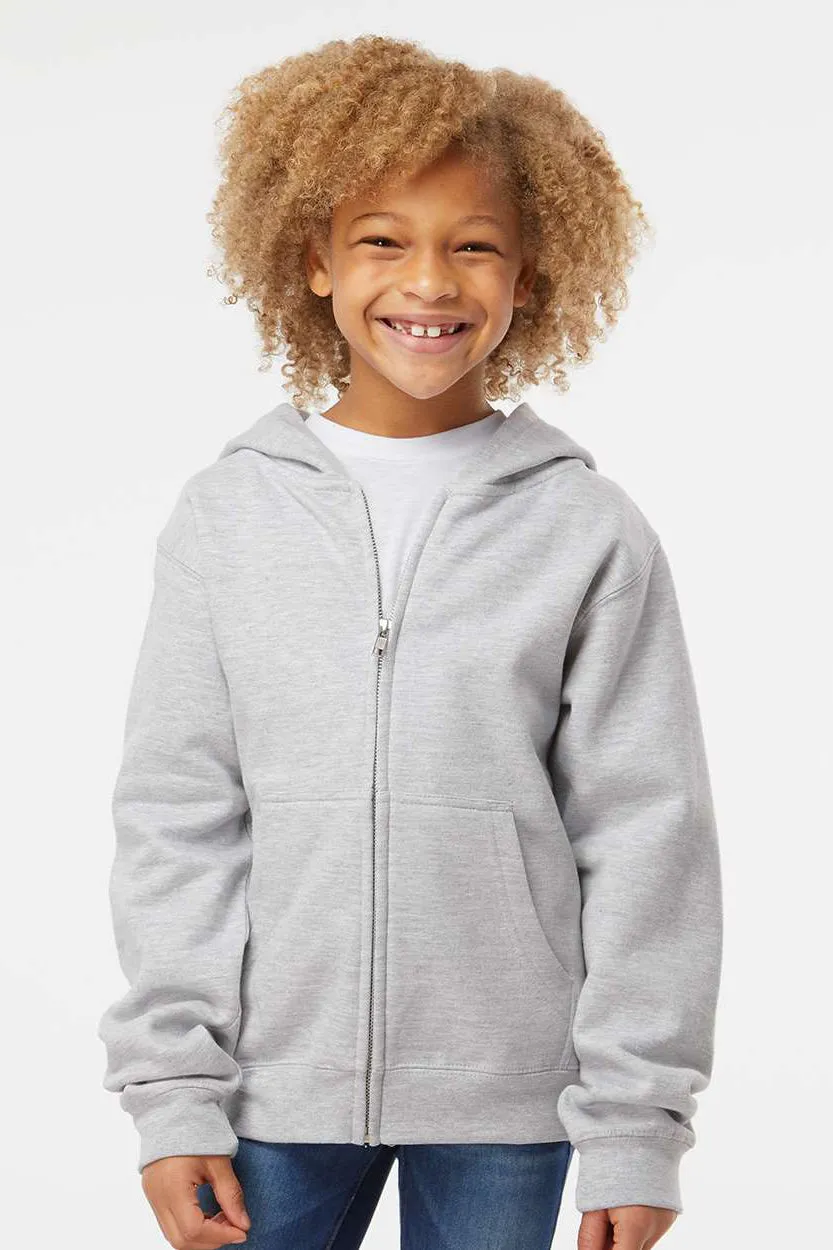 Independent Trading Company Jugendliche Kapuzenpullover mit Reißverschluss und Taschen - Heather Grau