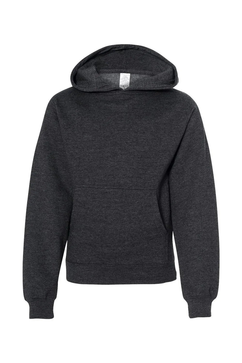 Independent Trading Company Jugendkapuzenpullover Hoodie mit Kangaroo-Tasche - Meliertes Anthrazitgrau