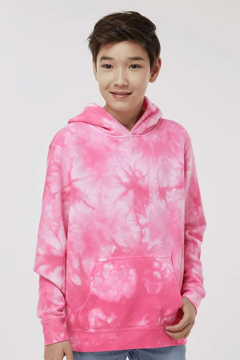 Independent Trading Company Jugendliche Batik Kapuzenpullover Hoodie mit Kangaroo-Tasche - Pink