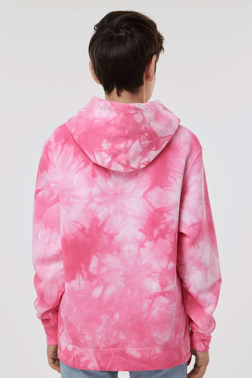 Independent Trading Company Jugendliche Batik Kapuzenpullover Hoodie mit Kangaroo-Tasche - Pink