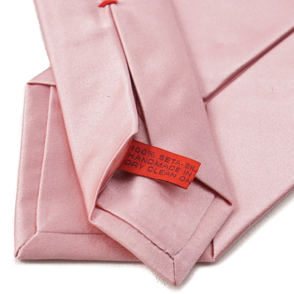Isaia Krawatte aus festem pinkfarbenem Satinseidenstoff Bekleidung_Isaia